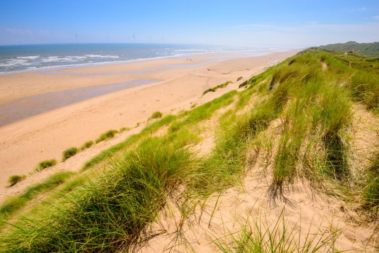 Balmedie beach is a dune system that stretches 14 miles from Aberdeen to north of the river Ythan at Newburgh. Seen here is one of the paths that lead to the vast beach.