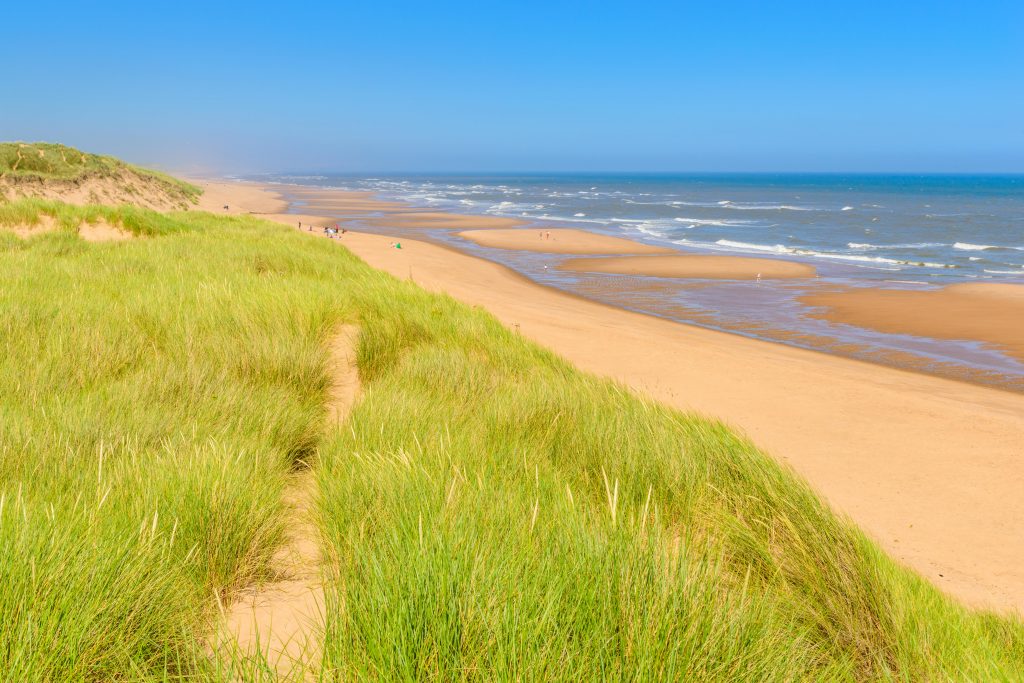 Balmedie beach is a dune system that stretches 14 miles from Aberdeen to north of the river Ythan at Newburgh. Seen here is one of the paths that lead to the vast beach.