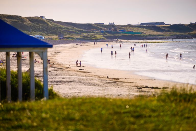 Inverboyndie Beach at Boyndie Bay is a popular beach with white sands and beautiful views of the Moray Firth.