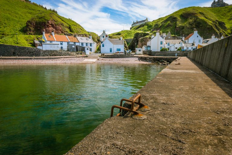 The coastal village of Pennan, Fraserburgh. Famed for being the location of the Bill Forsyth film, ’Local Hero’. It consisting of a small harbour and a single row of homes, including a hotel. It lies on the north-facing coast and is about one hour's drive from Aberdeen.
